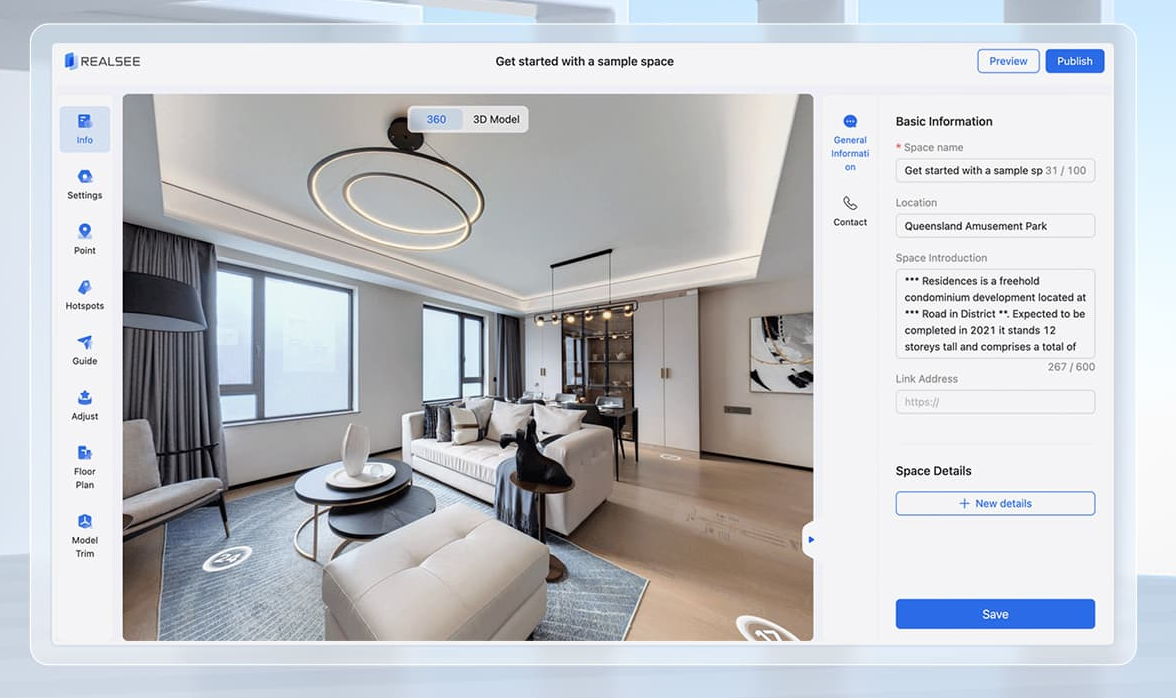 Mejorar la presentación de un inmueble con tour virtual 3D
